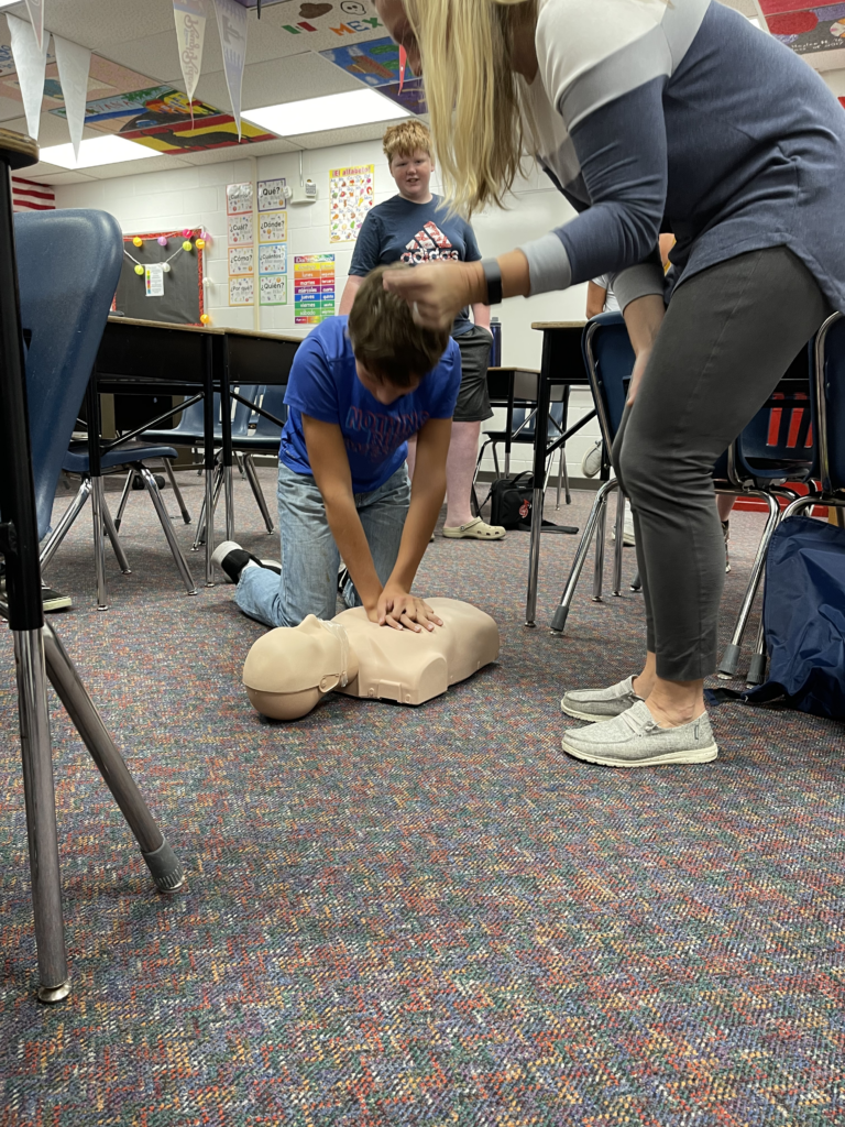 Health student cpr compressions 2