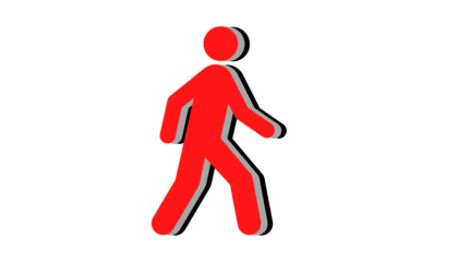 red person outline with a gray and black shadow