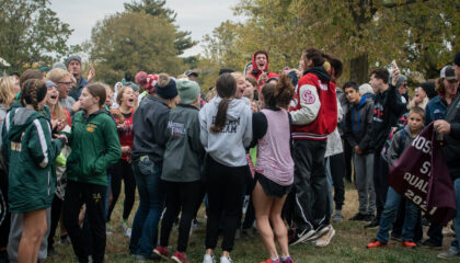 Cross Country team celebrates hearing they qualified for state