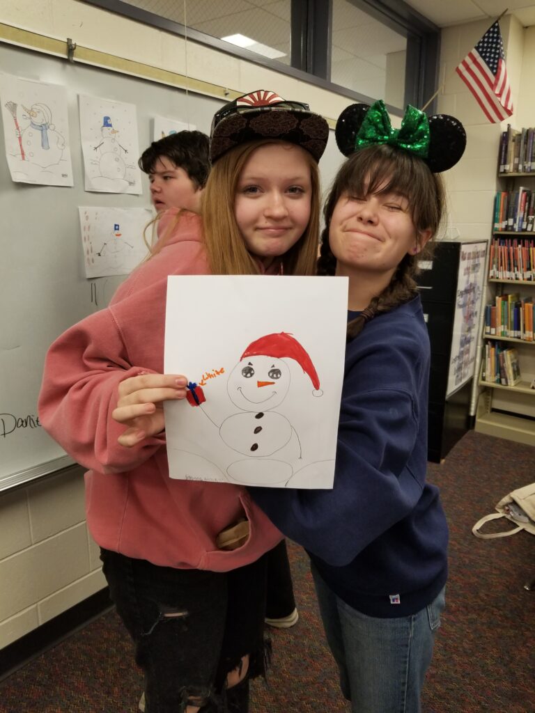 Addison and Olivia snowman