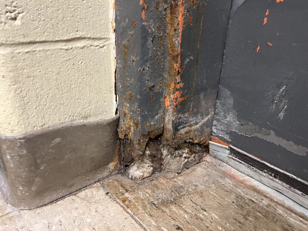 Corroding exterior door