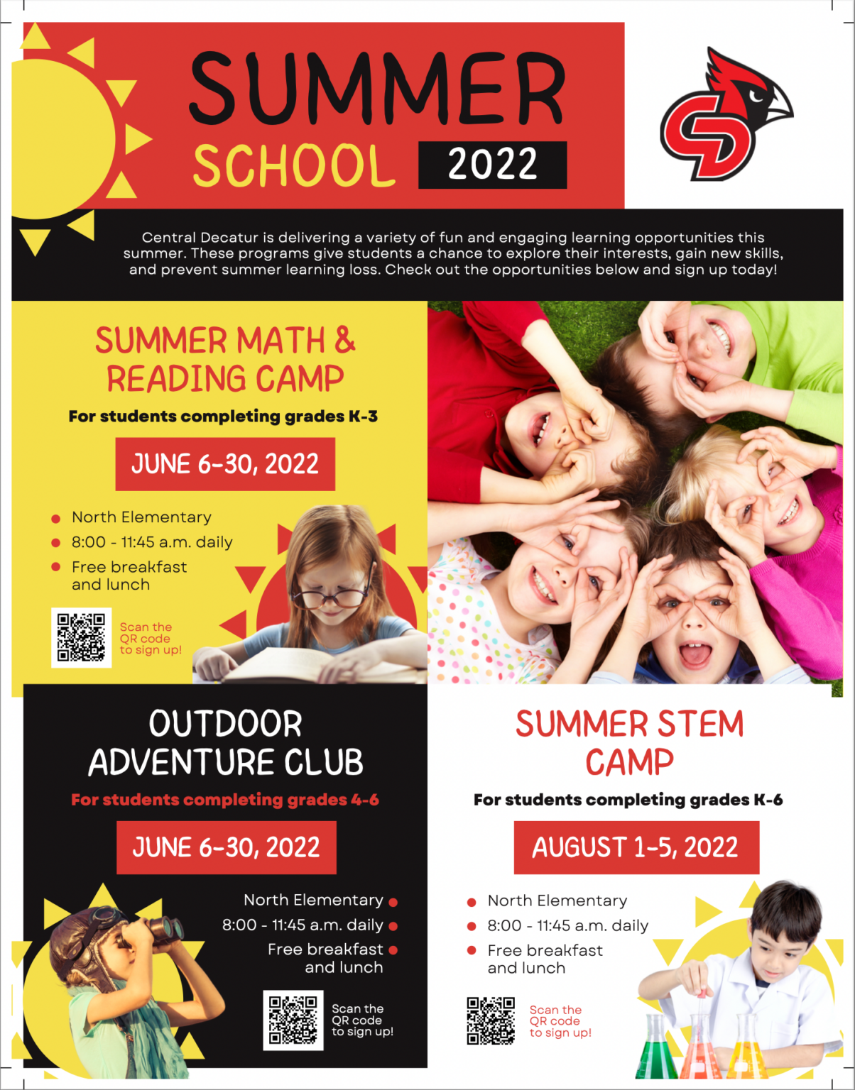 Elementary Summer Camp Signup Now Open – Central Decatur CSD
