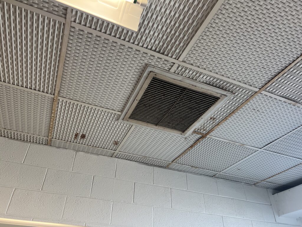 Restroom ceiling tile